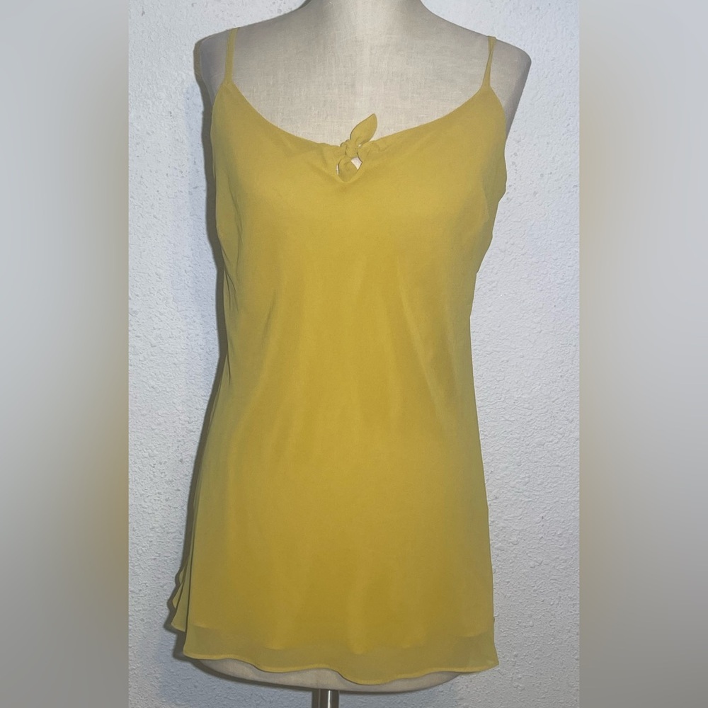 Cabi gold rush ochre bow tie front cami blouse size medium - Picture 2 of 9